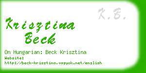 krisztina beck business card